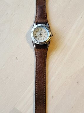 Vintage Original Coleman tan leather watch with metal buckle